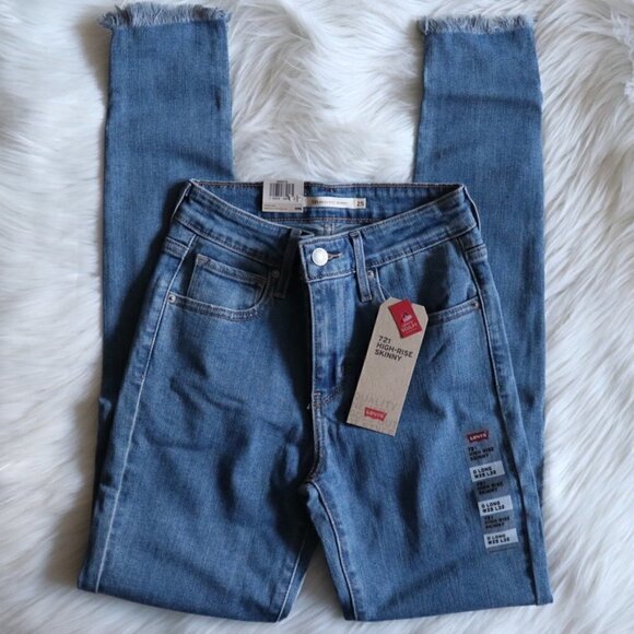 NEW Levi's 721 High Rise Skinny Jeans Medium Wash Size 25 - Picture 6 of 9